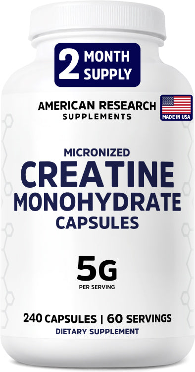 Creatine Monohydrate Capsules | Micronized for Higher Absorption | Vegan Capsules